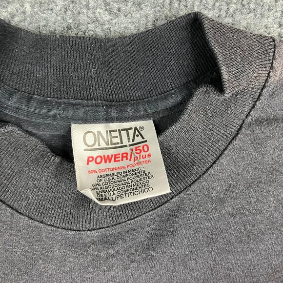 Oneita T-Shirt Mens Size S Black Towne Meadows Timberwolves Wolf Graphic Tee - Picture 6 of 9